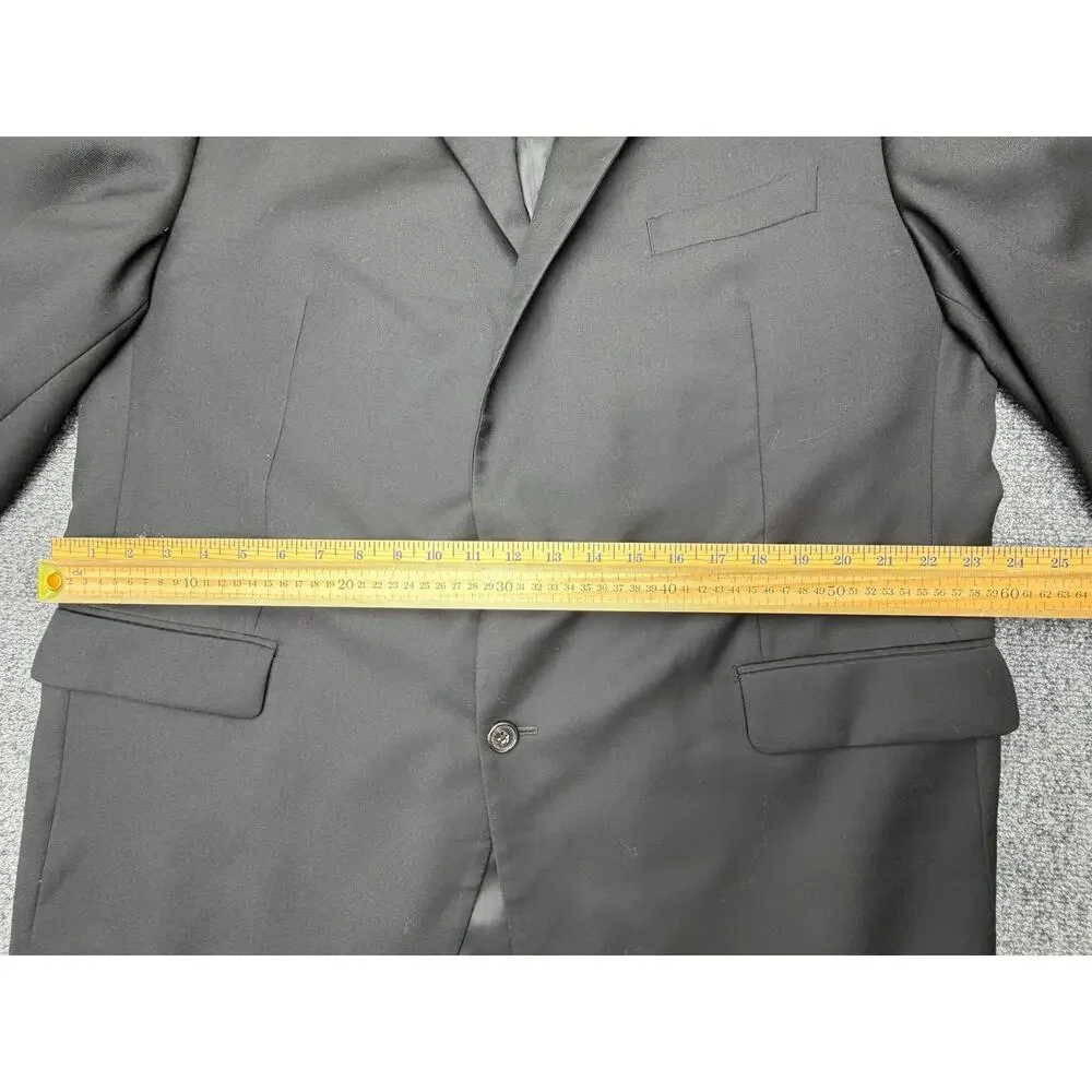 Lauren Ralph Lauren Mens 48L Black Wool Blend Sport Coat Stretch Blazer